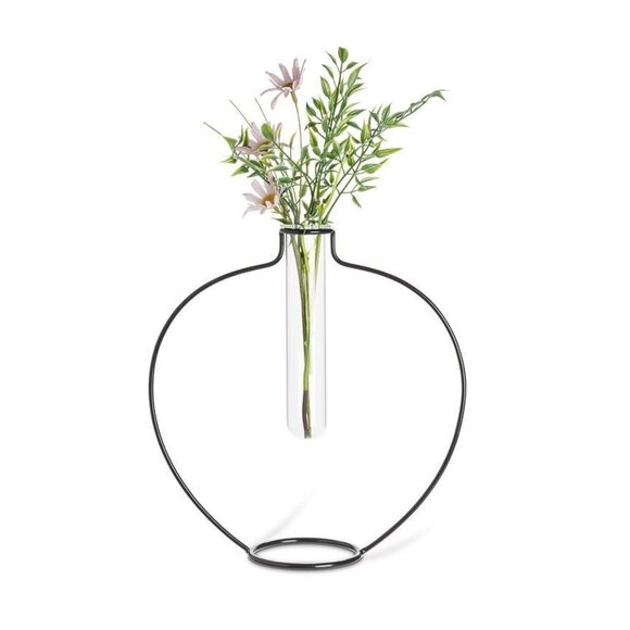 Abbott Collection - Wide Shape Frame Metal & Glass Vase - Picture 2 of 6